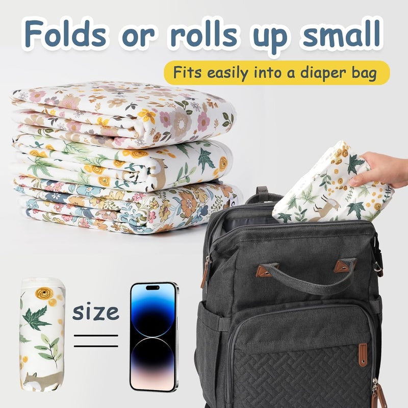 Coinarin Baby Diaper Changing Pad – 31.5" x 21.5" Extra Large Waterproof Absorbent Portable Changing Mat, Reusable Changing Pad Liner for Travel or at Home Use(Fox) - Image 5